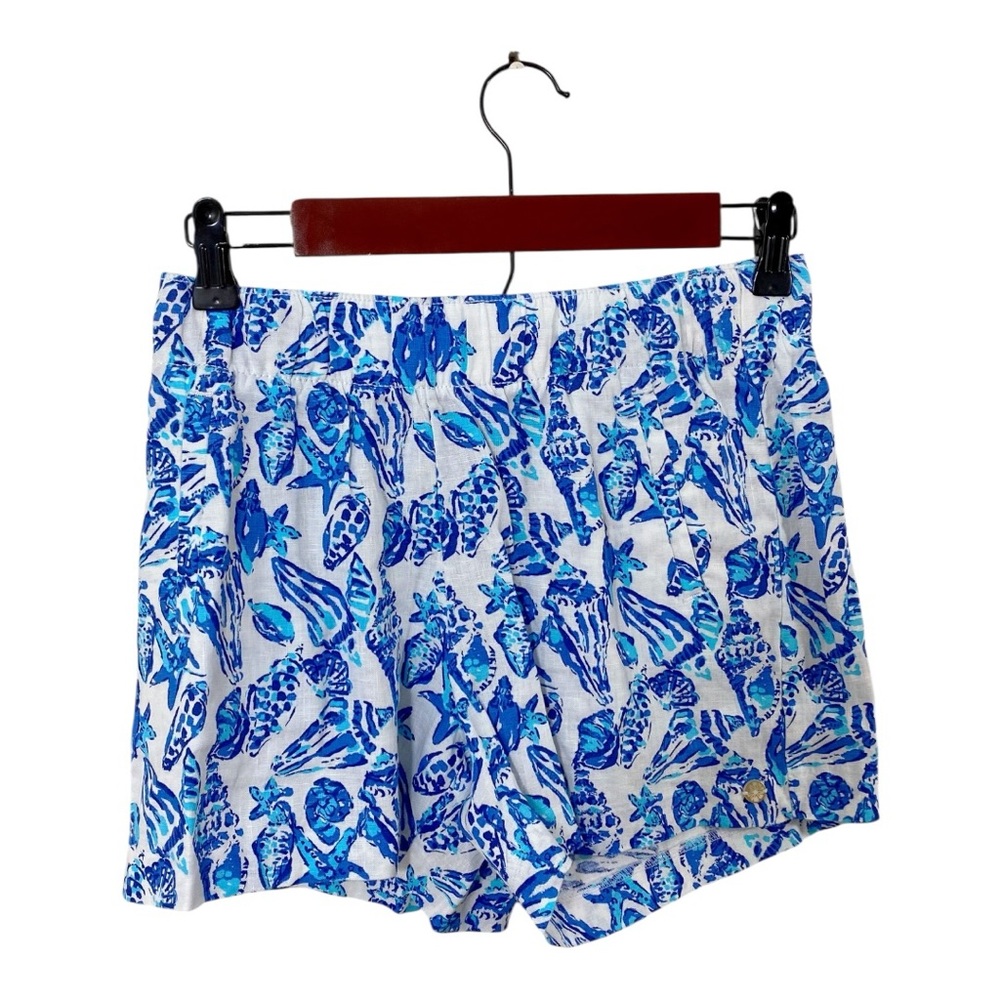 Lilly Pulitzer Blue and White Butterfly Print Shorts - Picture 3 of 10
